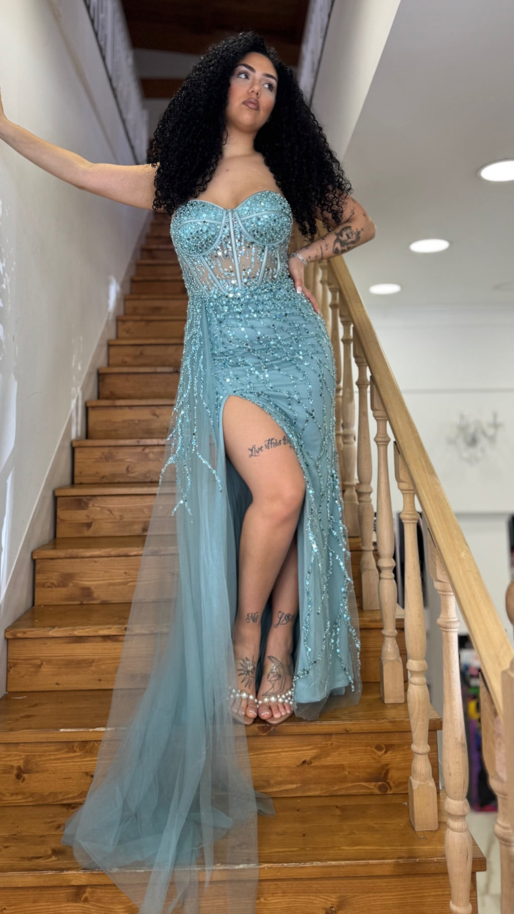 Abito Cerimonia “Crystal” – Celeste